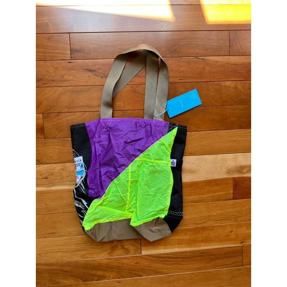 Mafia Bags Corse Tote 2.0 Upcycled Sailcloth Neon Colorblock Tote Made in USA‎